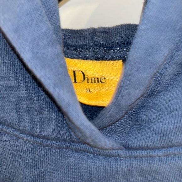 Dime blue hoodie with white graphic - heavyweight hoodie - Picture 3 of 3